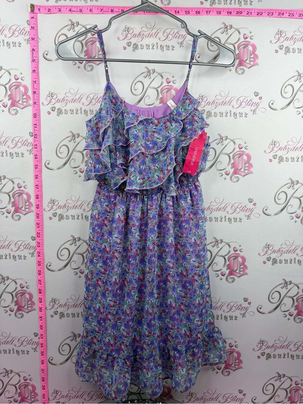 Xhilaration dress brand new with tags purple Lavender Floral Ruffle Sundress